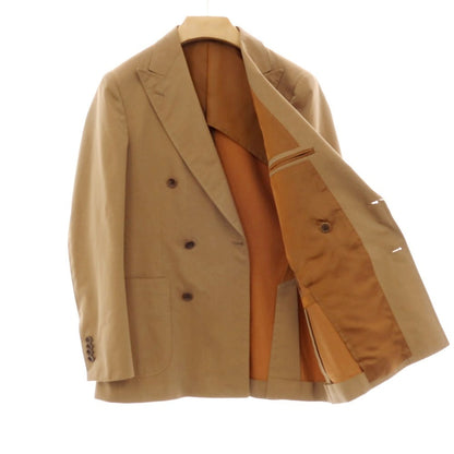 【中古】ビームスエフ BEAMS F コットン ダブルスーツ ライトブラウン系【 46 】【 状態ランクB 】【 メンズ 】 []