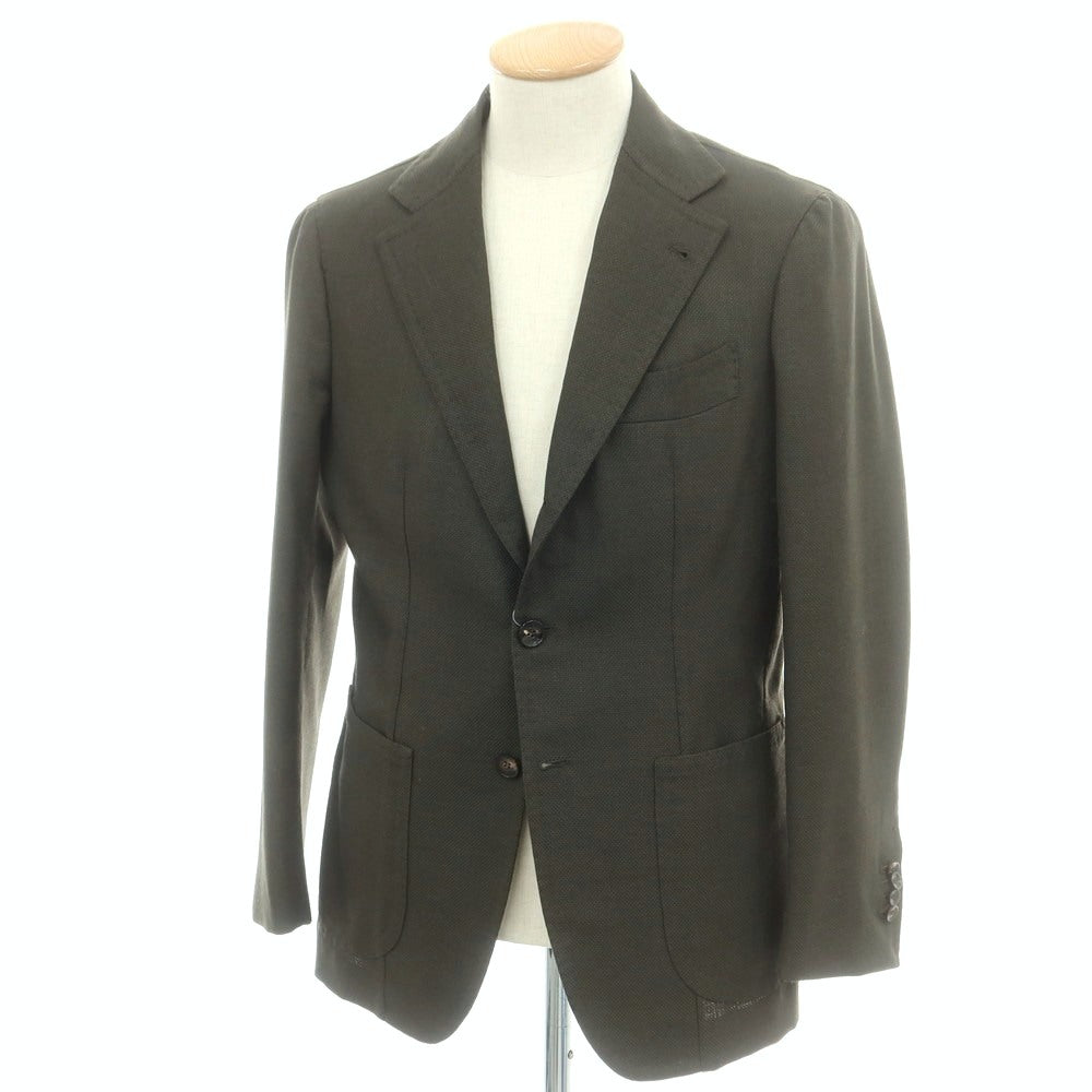【中古】アルフォンソ シリカ Alfonso Sirica ウール 3B テーラードジャケット オリーブ【 44 】【 状態ランクC 】【 メンズ 】