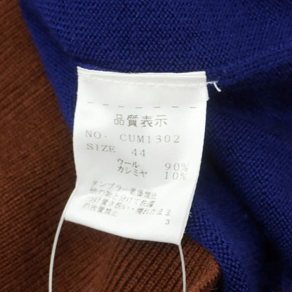 【中古】クルチアーニ CRUCIANI ウールカシミヤ クルーネック プルオーバーニット ネイビーxブラウン【 44 】【 状態ランクC 】【 メンズ 】