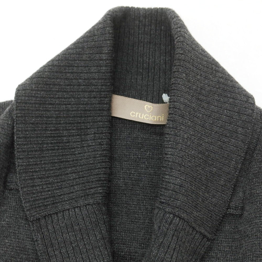 【中古】クルチアーニ CRUCIANI ウール ショールカラー ダブル6B カーディガン ダークグレー【 46 】【 状態ランクB 】【 メンズ 】