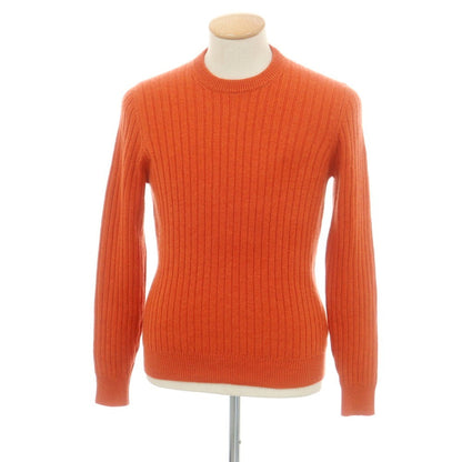 【中古】ブルネロクチネリ Brunello Cucinelli カシミヤ クルーネック リブ プルオーバーニット オレンジ【 46 】【 状態ランクB 】【 メンズ 】