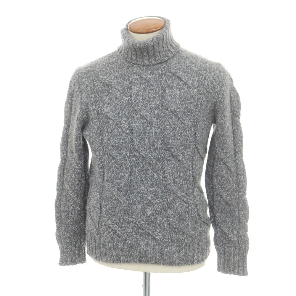 【中古】グランサッソ GRAN SASSO ウール タートルネック プルオーバーニット グレー【 48 】【 状態ランクC 】【 メンズ 】