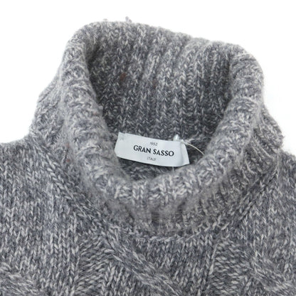 【中古】グランサッソ GRAN SASSO ウール タートルネック プルオーバーニット グレー【 48 】【 状態ランクC 】【 メンズ 】