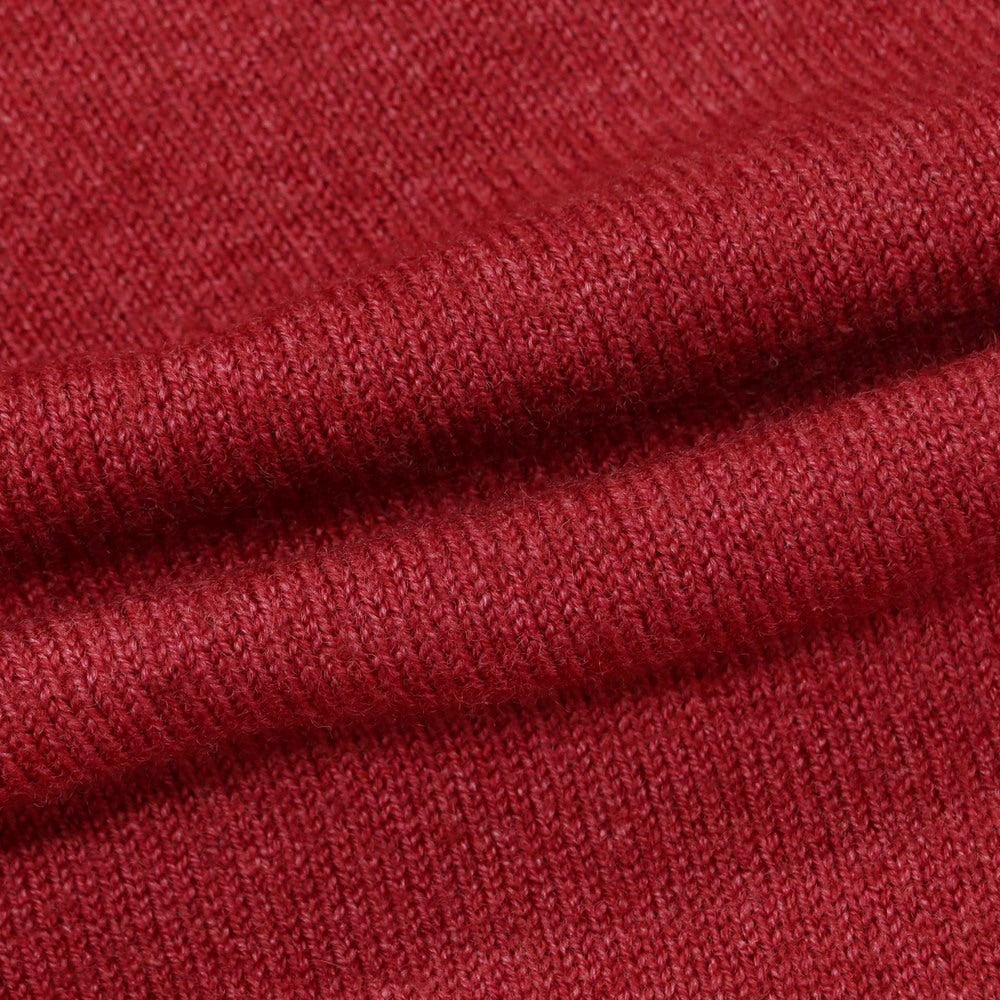 【中古】グランサッソ GRAN SASSO ヴィンテージ加工 ウール クルーネック プルオーバーニット レッド【 50 】【 状態ランクB 】【 メンズ 】