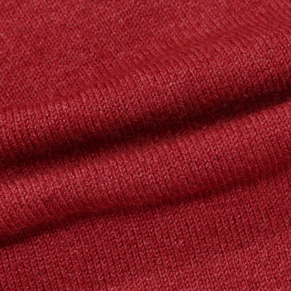 【中古】グランサッソ GRAN SASSO ヴィンテージ加工 ウール クルーネック プルオーバーニット レッド【 50 】【 状態ランクB 】【 メンズ 】