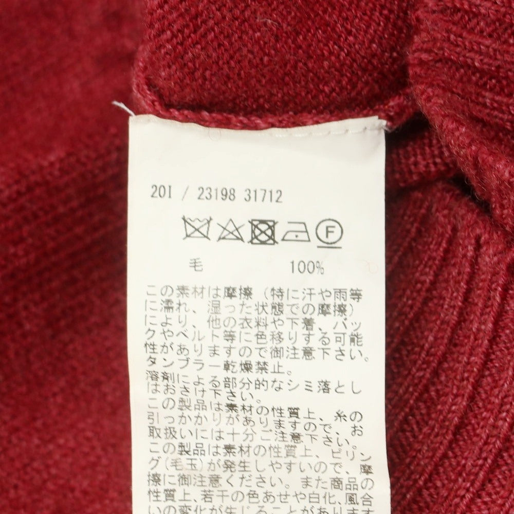 【中古】グランサッソ GRAN SASSO ヴィンテージ加工 ウール クルーネック プルオーバーニット レッド【 50 】【 状態ランクB 】【 メンズ 】