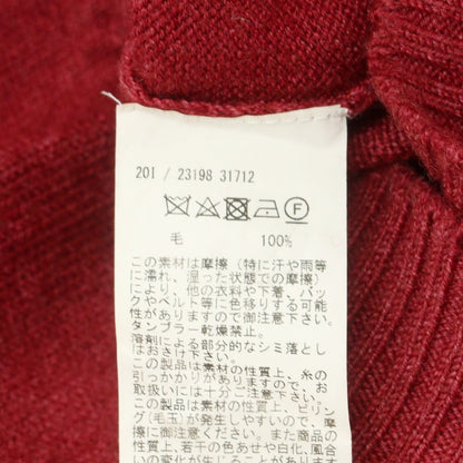 【中古】グランサッソ GRAN SASSO ヴィンテージ加工 ウール クルーネック プルオーバーニット レッド【 50 】【 状態ランクB 】【 メンズ 】