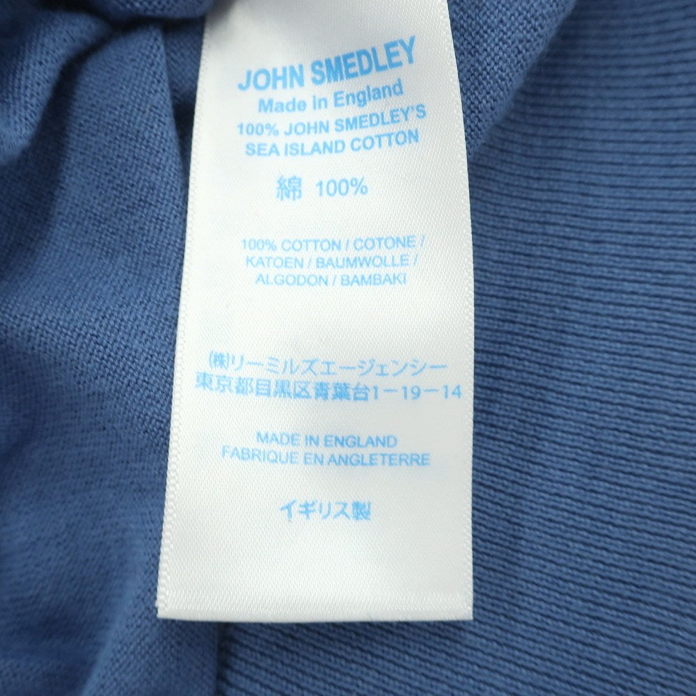 【中古】ジョンスメドレー JOHN SMEDLEY ハイゲージ シーアイランドコットン 半袖 ポロニット ダルブルーxネイビー【サイズS】【 状態ランクC 】【 メンズ 】