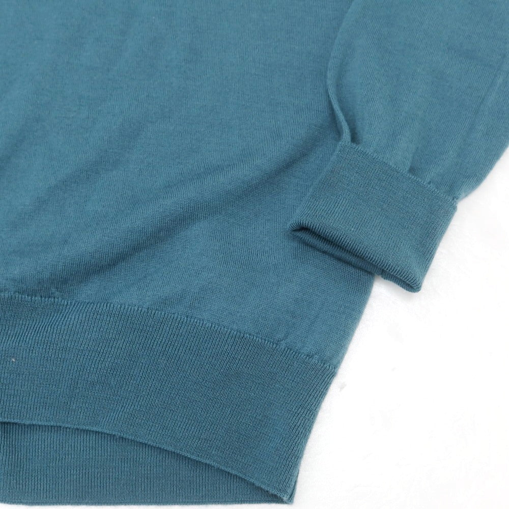 【中古】ジョンスメドレー JOHN SMEDLEY ハイゲージ ウール 長袖 ポロニット ブルーグリーン系【 S 】【 状態ランクB 】【 メンズ 】