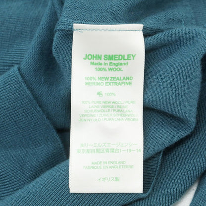 【中古】ジョンスメドレー JOHN SMEDLEY ハイゲージ ウール 長袖 ポロニット ブルーグリーン系【 S 】【 状態ランクB 】【 メンズ 】
