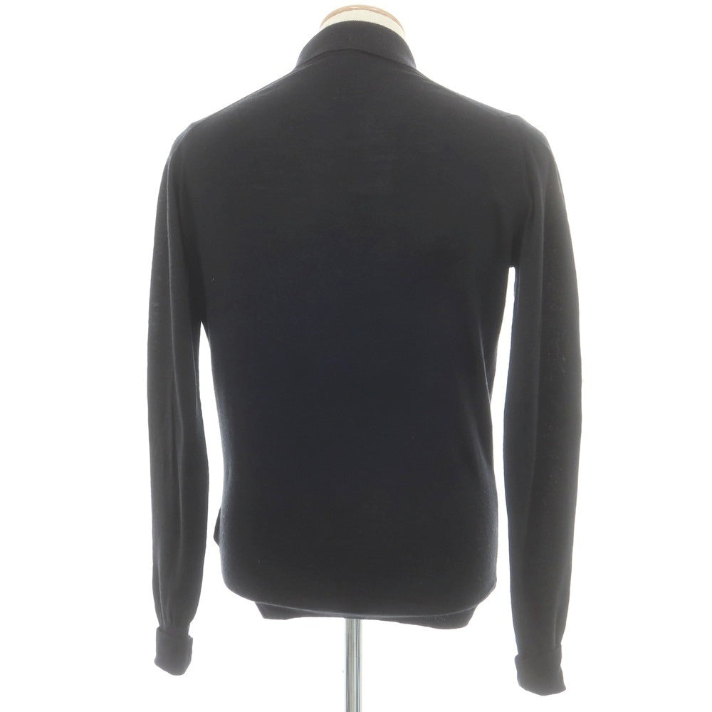 【中古】ジョンスメドレー JOHN SMEDLEY ハイゲージ ウール 長袖 ポロニット ブラック【 XS 】【 状態ランクB 】【 メンズ 】