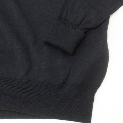 【中古】ジョンスメドレー JOHN SMEDLEY ハイゲージ ウール 長袖 ポロニット ブラック【 XS 】【 状態ランクB 】【 メンズ 】