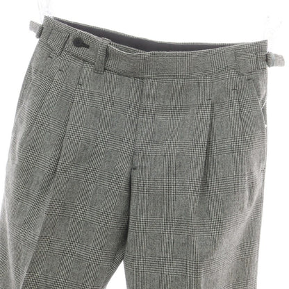 【中古】イガラシトラウザーズ 五十嵐 IGARASHI TROUSERS BEAMS F別注 ウール グレンチェック ドレススラックスパンツ ブラックxホワイト【 46 】【 状態ランクB 】【 メンズ 】