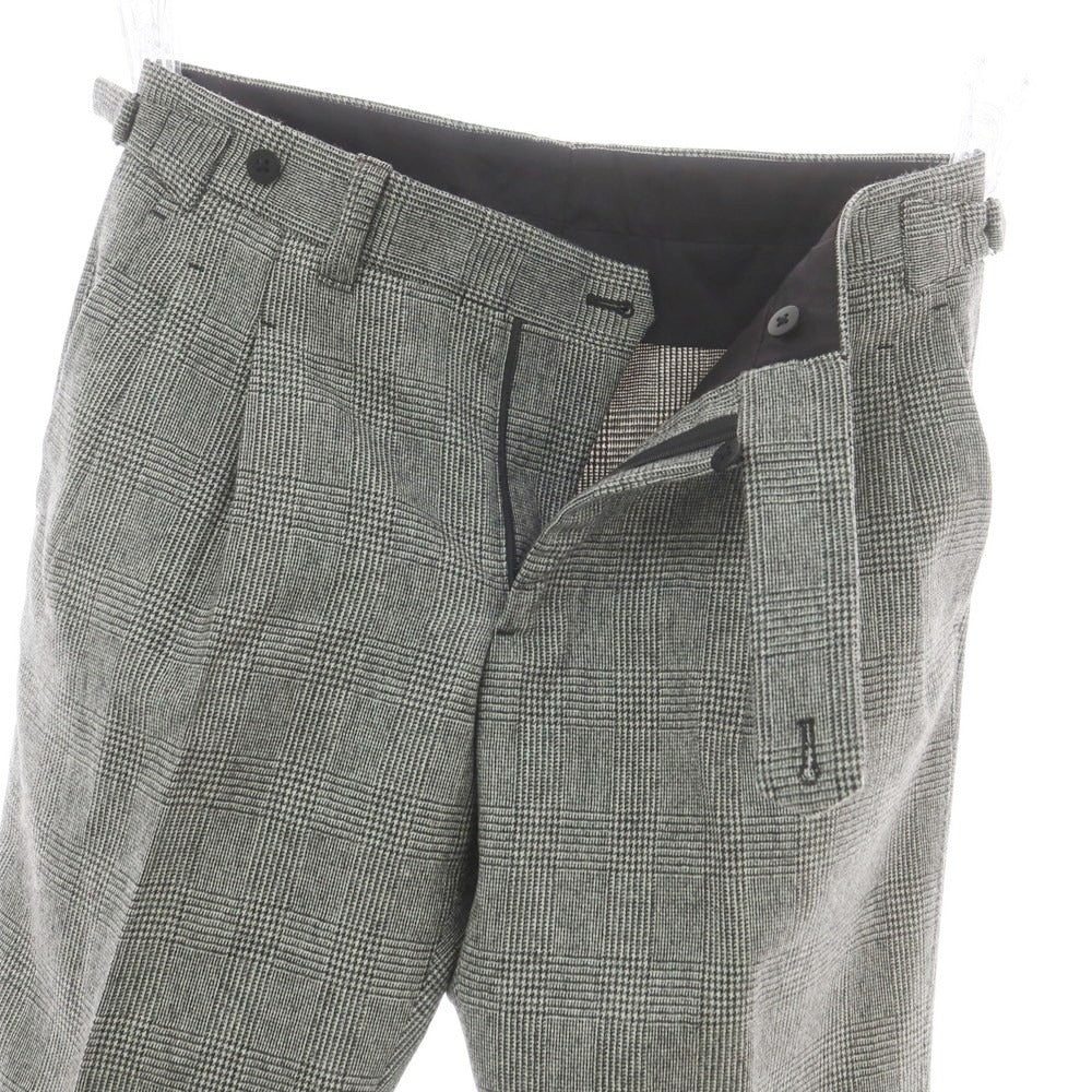 【中古】イガラシトラウザーズ 五十嵐 IGARASHI TROUSERS BEAMS F別注 ウール グレンチェック ドレススラックスパンツ ブラックxホワイト【 46 】【 状態ランクB 】【 メンズ 】