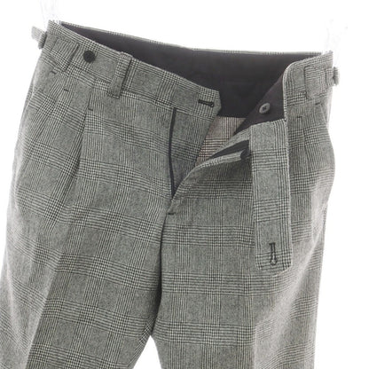 【中古】イガラシトラウザーズ 五十嵐 IGARASHI TROUSERS BEAMS F別注 ウール グレンチェック ドレススラックスパンツ ブラックxホワイト【 46 】【 状態ランクB 】【 メンズ 】
