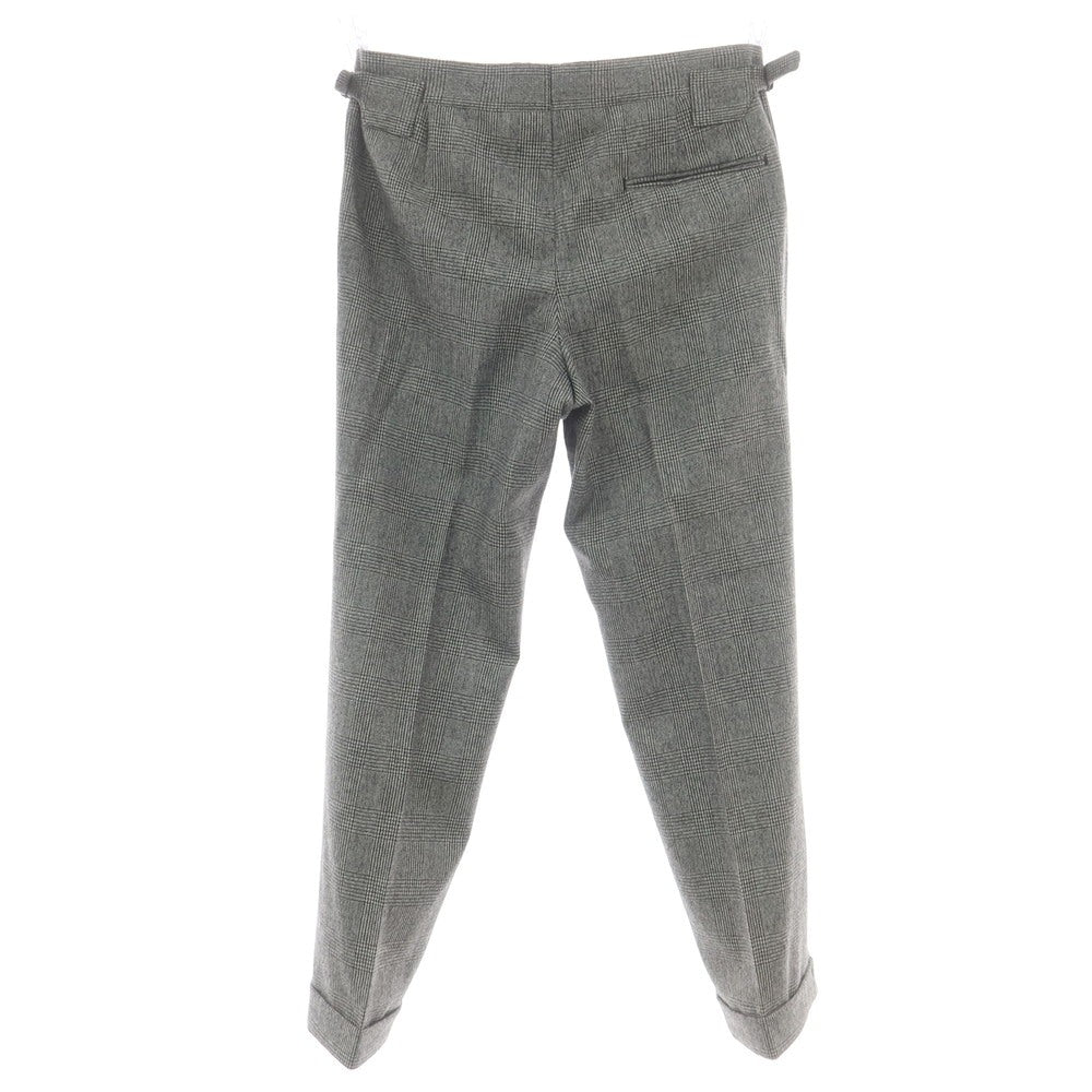 【中古】イガラシトラウザーズ 五十嵐 IGARASHI TROUSERS BEAMS F別注 ウール グレンチェック ドレススラックスパンツ ブラックxホワイト【 46 】【 状態ランクB 】【 メンズ 】