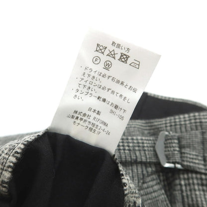 【中古】イガラシトラウザーズ 五十嵐 IGARASHI TROUSERS BEAMS F別注 ウール グレンチェック ドレススラックスパンツ ブラックxホワイト【 46 】【 状態ランクB 】【 メンズ 】