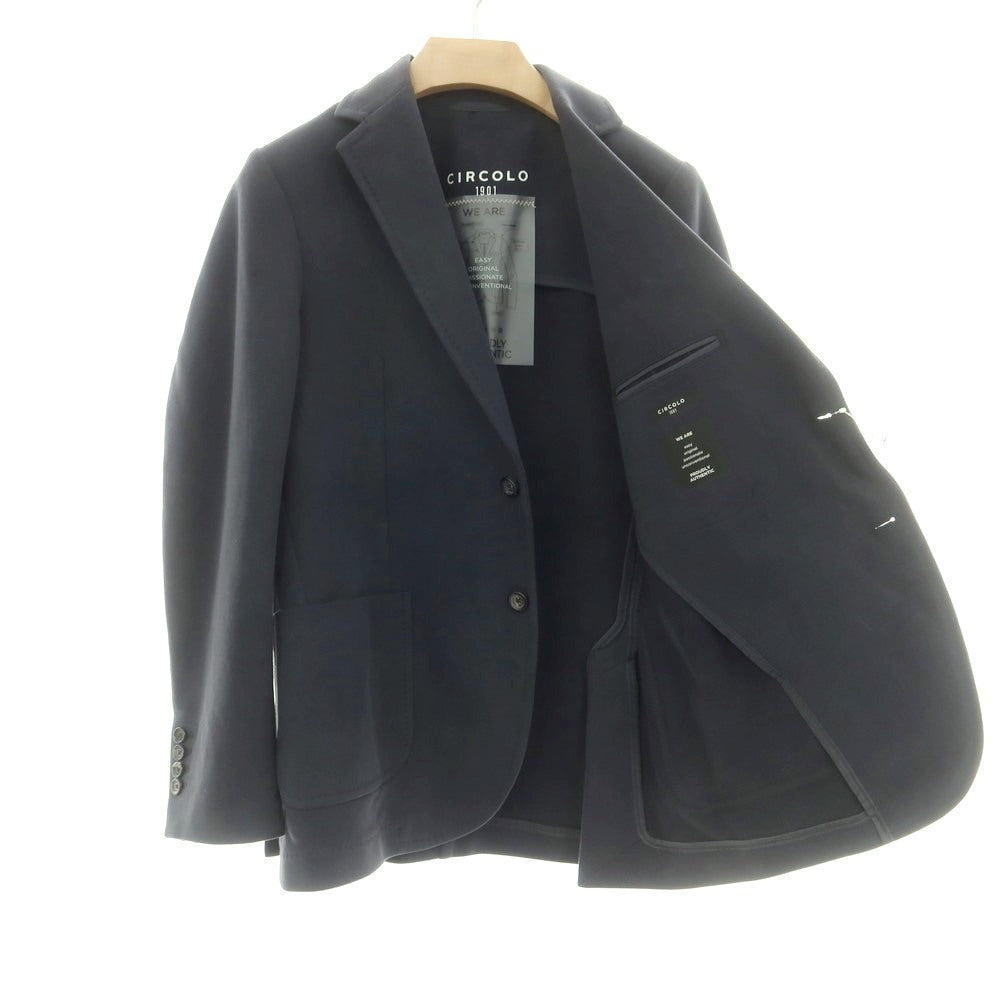 【中古】チルコロ1901 CIRCOLO 1901 コットン ジャージー 2B カジュアルジャケット ネイビー【 50 】【 状態ランクB 】【 メンズ 】
