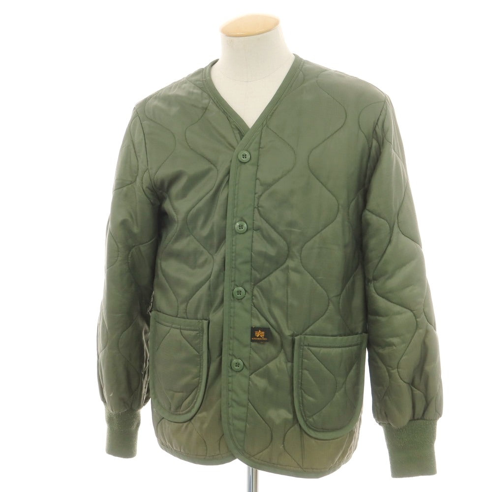 【中古】シーディージー ＣＤＧ × Alpha ナイロン 中綿入り キルティングブルゾン グリーン【 S 】【 状態ランクD 】【 ユニセックス 】