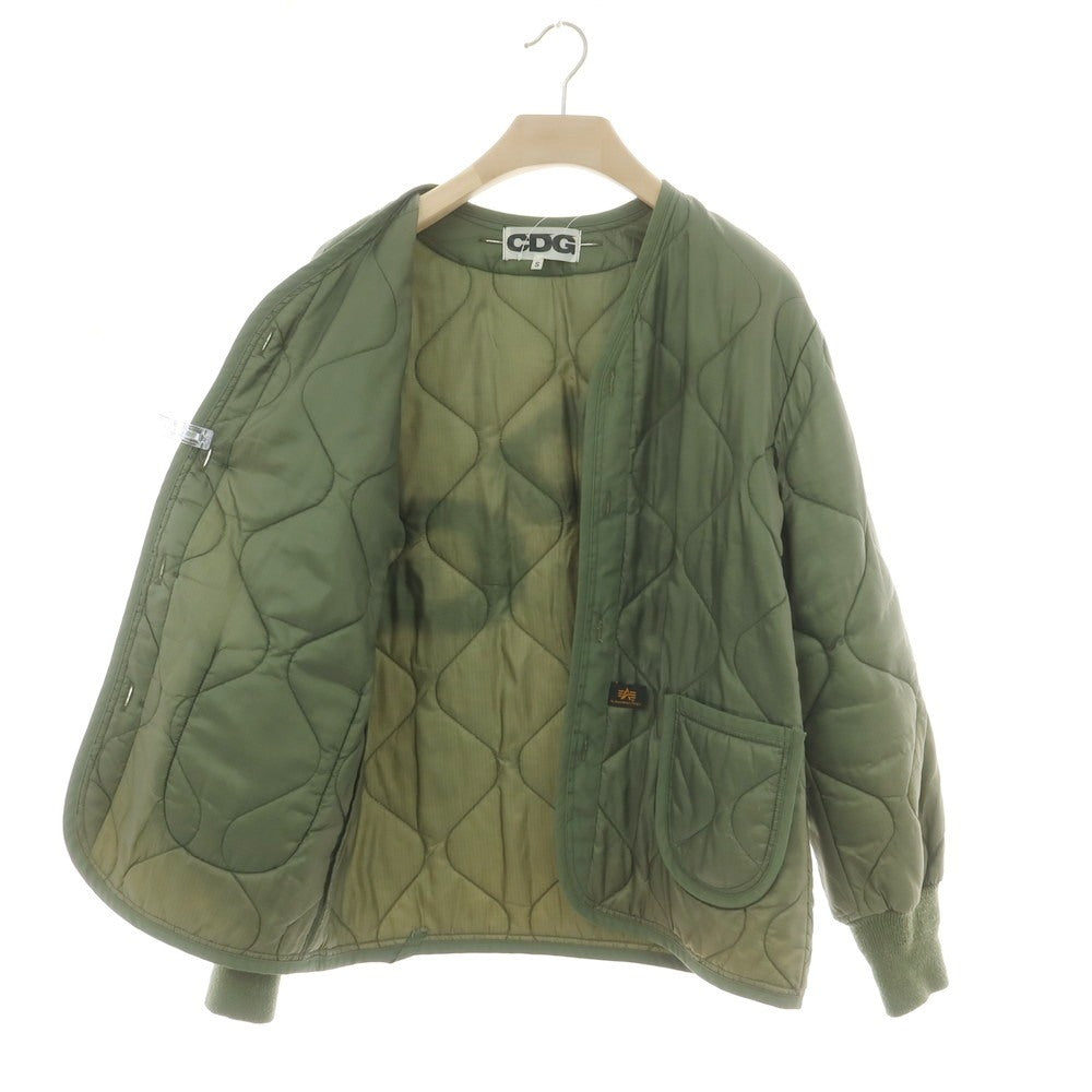 【中古】シーディージー ＣＤＧ × Alpha ナイロン 中綿入り キルティングブルゾン グリーン【 S 】【 状態ランクD 】【 ユニセックス 】