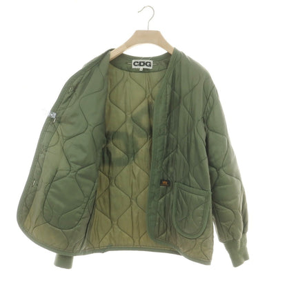 【中古】シーディージー ＣＤＧ × Alpha ナイロン 中綿入り キルティングブルゾン グリーン【 S 】【 状態ランクD 】【 ユニセックス 】