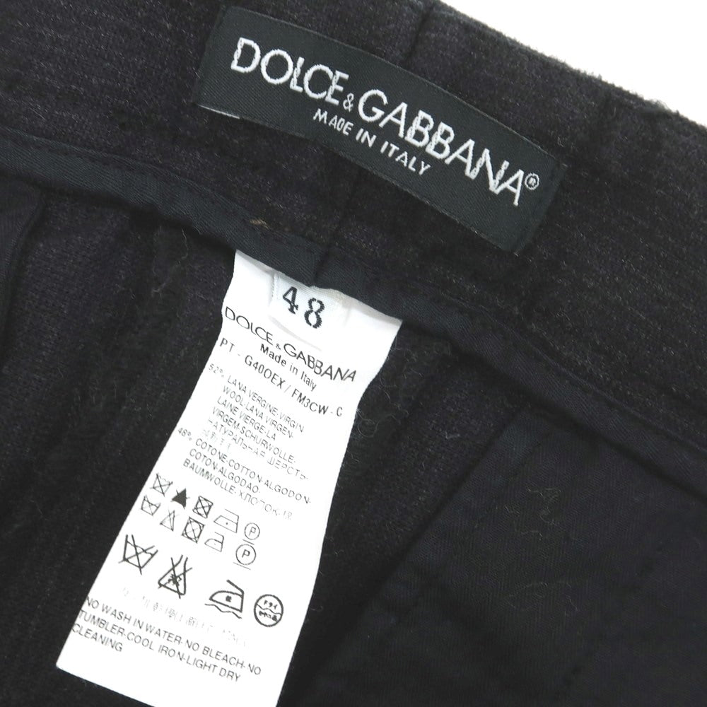 【中古】ドルチェアンドガッバーナ DOLCE&amp;GABBANA ウールコットン カジュアルスラックスパンツ ダークグレー【 48 】【 状態ランクC 】【 メンズ 】