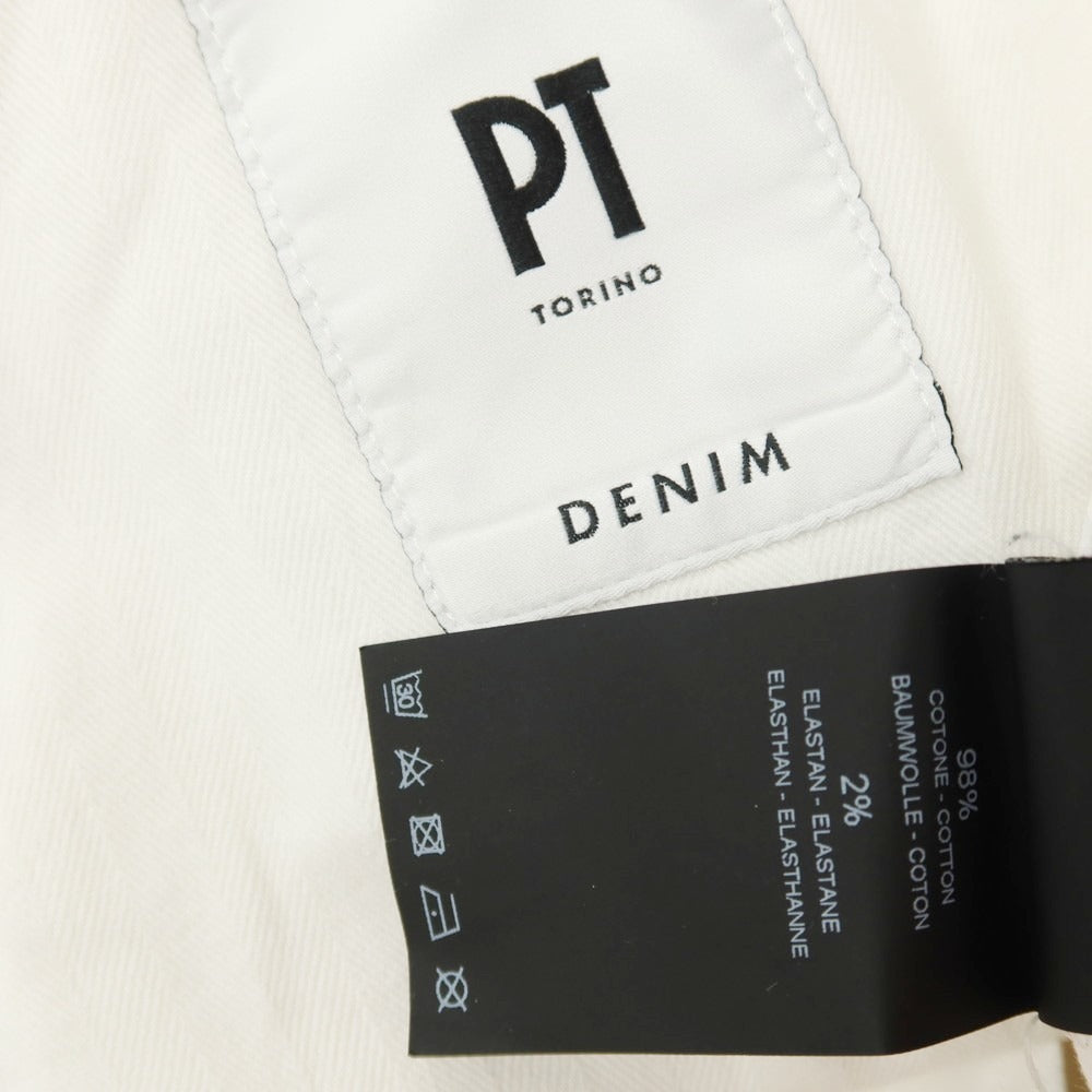 【中古】ピーティートリノ デニム PT TORINO DENIM HOUSE ストレッチ コットン カジュアルスラックスパンツ ホワイト【 サイズ30 】【 状態ランクB 】【 メンズ 】 [BPD]