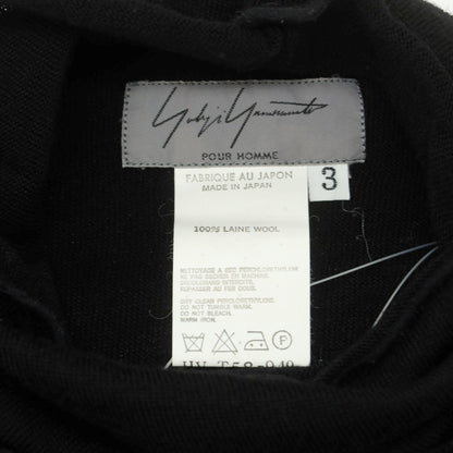 【中古】ヨウジヤマモトプールオム Yohji Yamamoto POUR HOMME ハイゲージ ウール ハイネック プルオーバーニット ブラック【 3 】【 状態ランクC 】【 メンズ 】