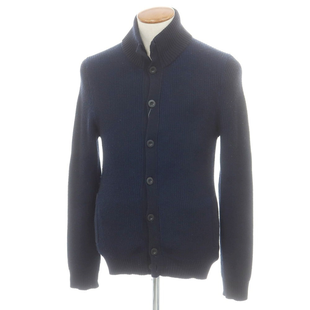 【中古】ザノーネ ZANONE CHIOTO キョート activeKnit ミドルゲージ ウールポリエステル スタンドカラー カーディガン ネイビー【 48 】【 状態ランクC 】【 メンズ 】