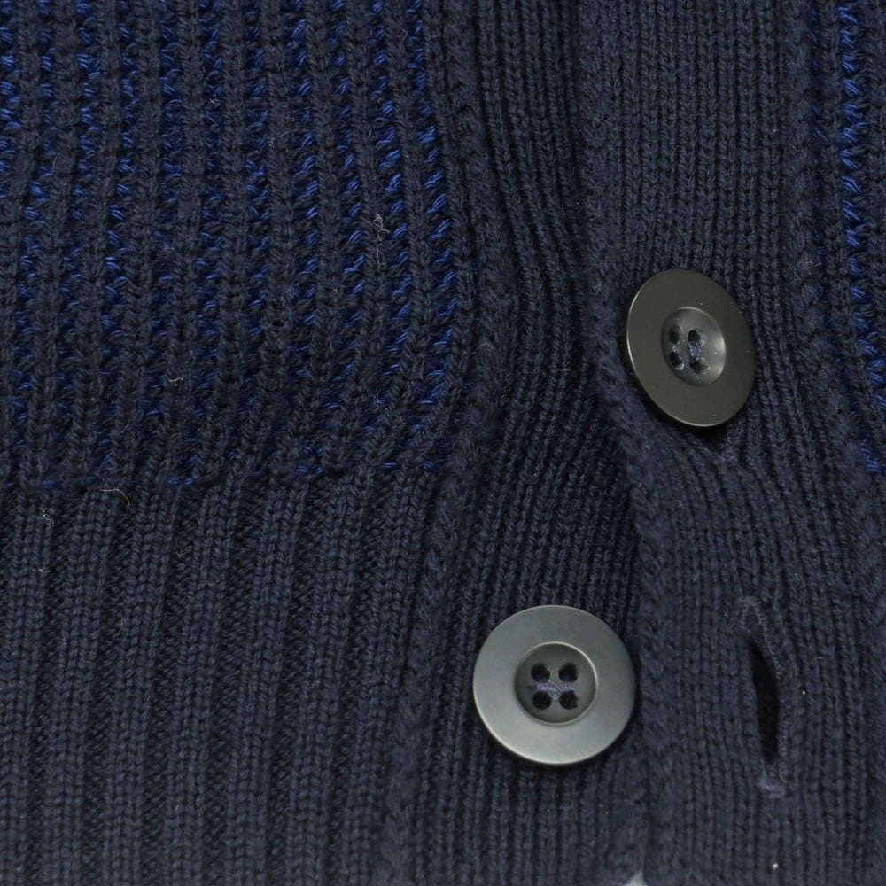 【中古】ザノーネ ZANONE CHIOTO キョート activeKnit ミドルゲージ ウールポリエステル スタンドカラー カーディガン ネイビー【 48 】【 状態ランクC 】【 メンズ 】