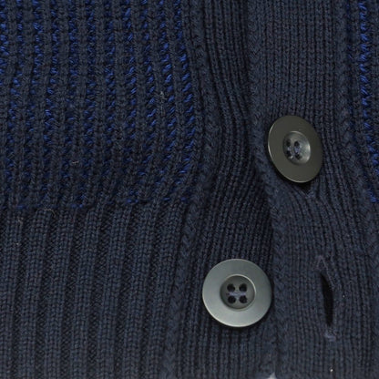 【中古】ザノーネ ZANONE CHIOTO キョート activeKnit ミドルゲージ ウールポリエステル スタンドカラー カーディガン ネイビー【 48 】【 状態ランクC 】【 メンズ 】