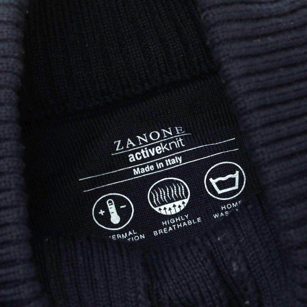 【中古】ザノーネ ZANONE CHIOTO キョート activeKnit ミドルゲージ ウールポリエステル スタンドカラー カーディガン ネイビー【 48 】【 状態ランクC 】【 メンズ 】