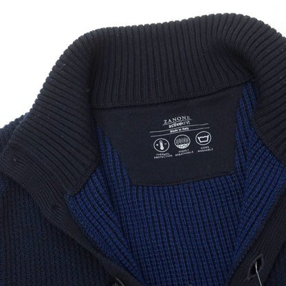 【中古】ザノーネ ZANONE CHIOTO キョート activeKnit ミドルゲージ ウールポリエステル スタンドカラー カーディガン ネイビー【 48 】【 状態ランクC 】【 メンズ 】