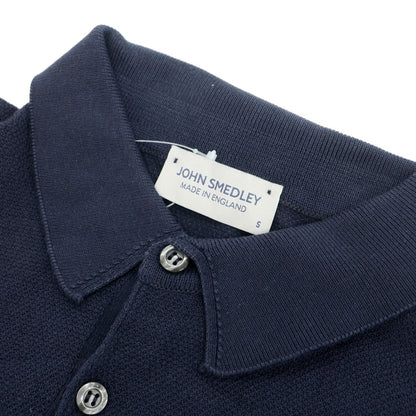 【中古】ジョンスメドレー JOHN SMEDLEY シーアイランドコットン 半袖 ポロニット ネイビー【サイズS】【 状態ランクC 】【 メンズ 】