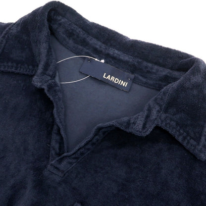 【中古】ラルディーニ LARDINI コットン パイル スキッパー 半袖ポロシャツ ネイビー【サイズ48】【 状態ランクC 】【 メンズ 】