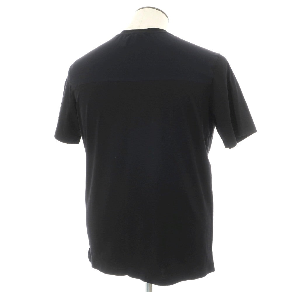 【中古】ヘルノ Herno コットン ジャージー クルーネック 半袖ポケットTシャツ ブラックxブラックネイビー【サイズ50】【 状態ランクC 】【 メンズ 】
