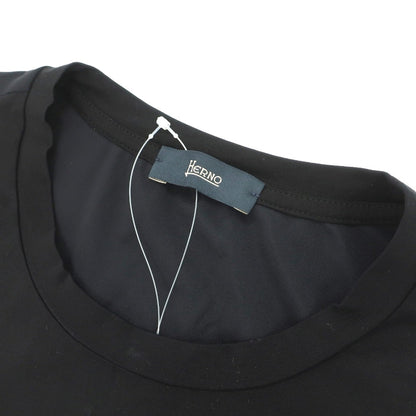 【中古】ヘルノ Herno コットン ジャージー クルーネック 半袖ポケットTシャツ ブラックxブラックネイビー【サイズ50】【 状態ランクC 】【 メンズ 】
