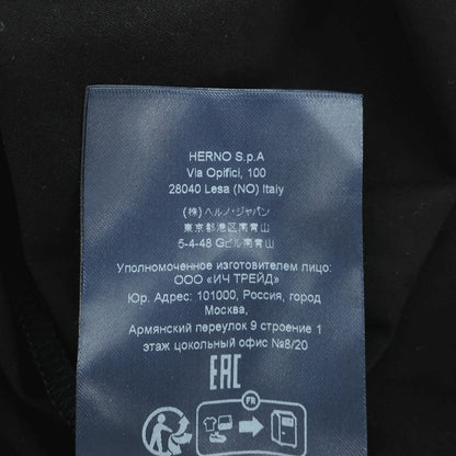 【中古】ヘルノ Herno コットン ジャージー クルーネック 半袖ポケットTシャツ ブラックxブラックネイビー【サイズ50】【 状態ランクC 】【 メンズ 】