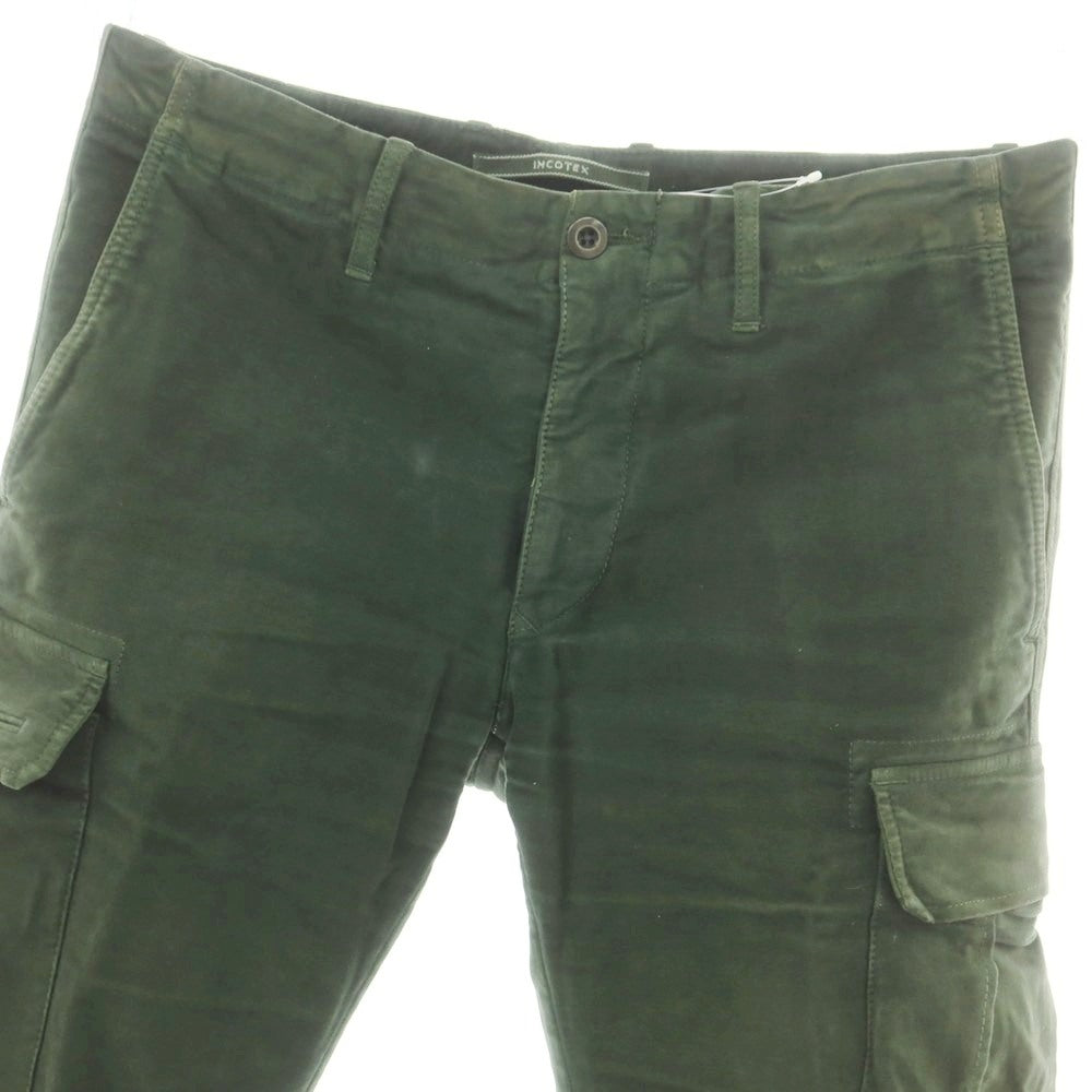 【中古】インコテックス INCOTEX ストレッチコットン カーゴパンツ グリーン【 33 】【 状態ランクC 】【 メンズ 】