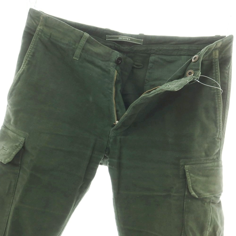 【中古】インコテックス INCOTEX ストレッチコットン カーゴパンツ グリーン【 33 】【 状態ランクC 】【 メンズ 】