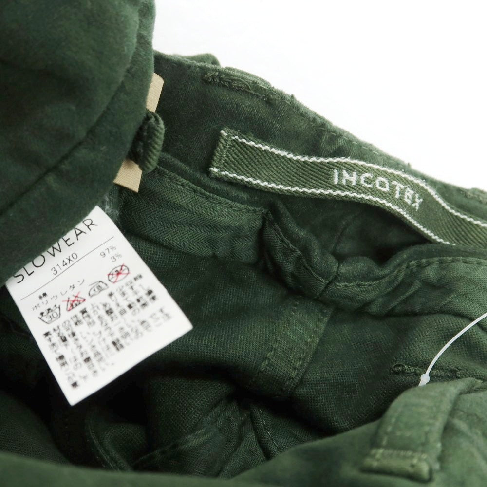 【中古】インコテックス INCOTEX ストレッチコットン カーゴパンツ グリーン【 33 】【 状態ランクC 】【 メンズ 】