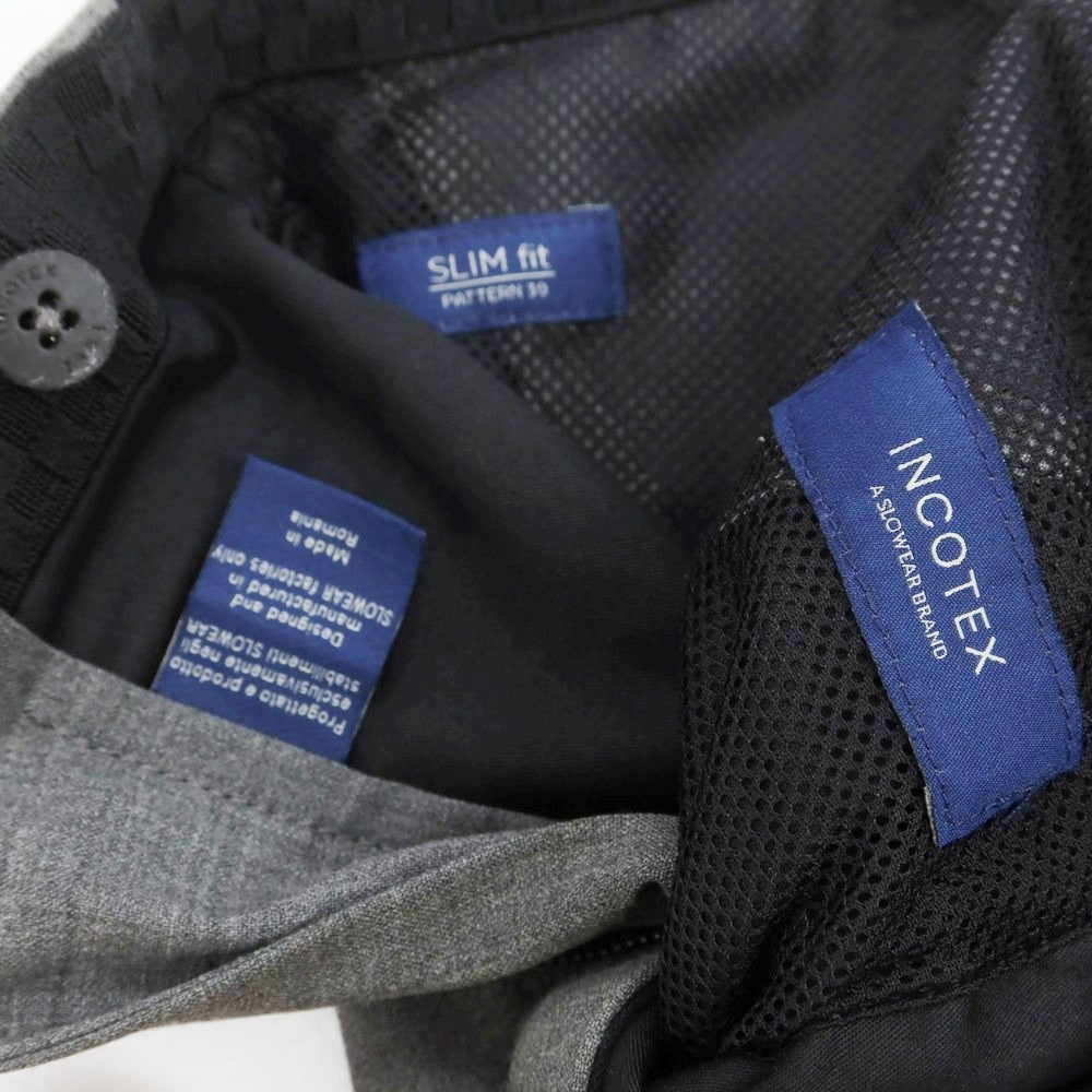 【中古】インコテックス INCOTEX ストレッチ ポリエステルウール イージスラックスパンツ グレー【 48 】【 状態ランクC 】【 メンズ 】