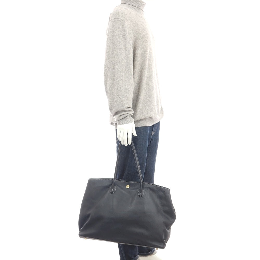 【中古】シセイ Cisei シュリンクレザー トートバッグ ネイビー【 状態ランクC 】【 メンズ 】