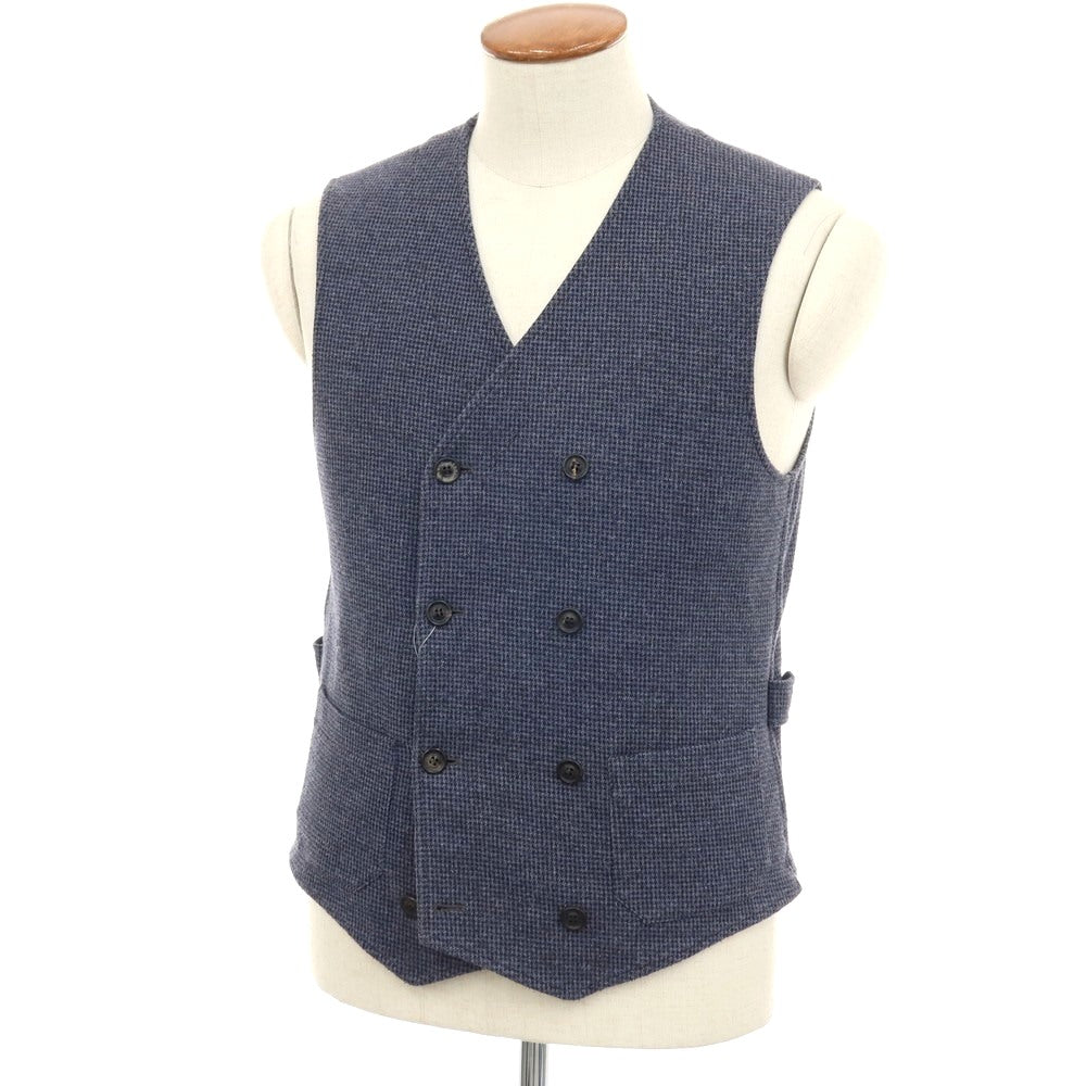 【中古】ティージャケット T-JACKET ポリエステルコットン ジャージー ハウンドトゥース ダブル カジュアル系ジレ ベスト ライトネイビー【サイズM】【 状態ランクB 】【 メンズ 】