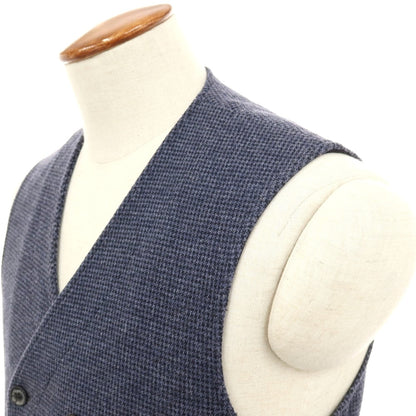 【中古】ティージャケット T-JACKET ポリエステルコットン ジャージー ハウンドトゥース ダブル カジュアル系ジレ ベスト ライトネイビー【サイズM】【 状態ランクB 】【 メンズ 】