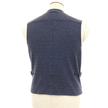 【中古】ティージャケット T-JACKET ポリエステルコットン ジャージー ハウンドトゥース ダブル カジュアル系ジレ ベスト ライトネイビー【サイズM】【 状態ランクB 】【 メンズ 】