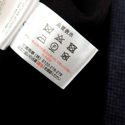 【中古】ティージャケット T-JACKET ポリエステルコットン ジャージー ハウンドトゥース ダブル カジュアル系ジレ ベスト ライトネイビー【サイズM】【 状態ランクB 】【 メンズ 】