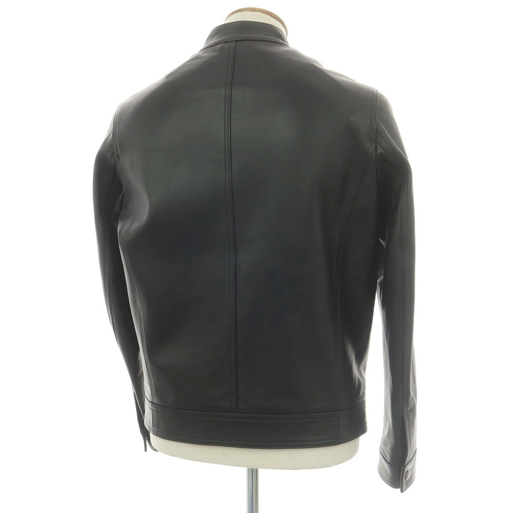 【中古】エンメティ EMMETI JURI ラムスキン レザー シングル レザーブルゾン ブラック【 48 】【 状態ランクA 】【 メンズ 】