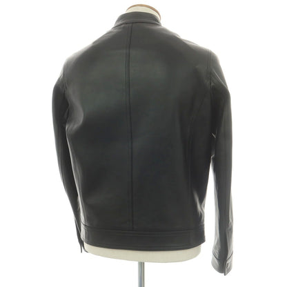 【中古】エンメティ EMMETI JURI ラムスキン レザー シングル レザーブルゾン ブラック【 48 】【 状態ランクA 】【 メンズ 】