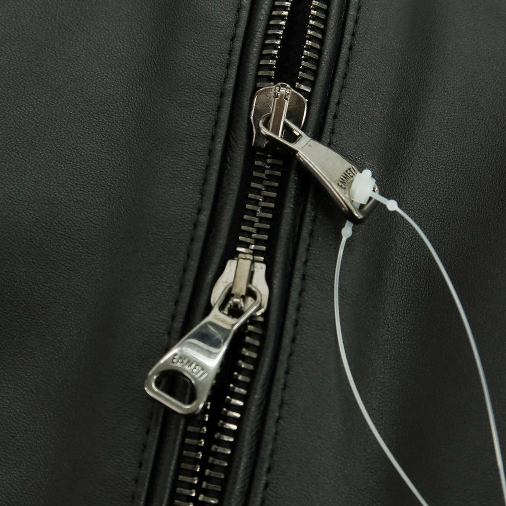 【中古】エンメティ EMMETI JURI ラムスキン レザー シングル レザーブルゾン ブラック【 48 】【 状態ランクA 】【 メンズ 】